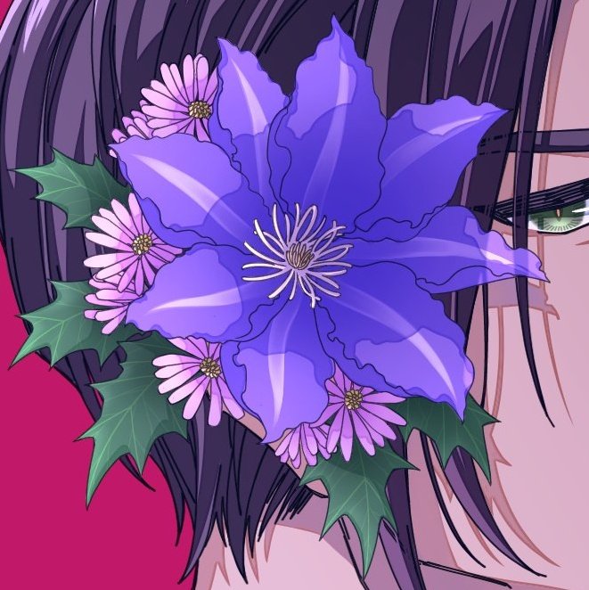 「bangs purple flower」 illustration images(Latest)