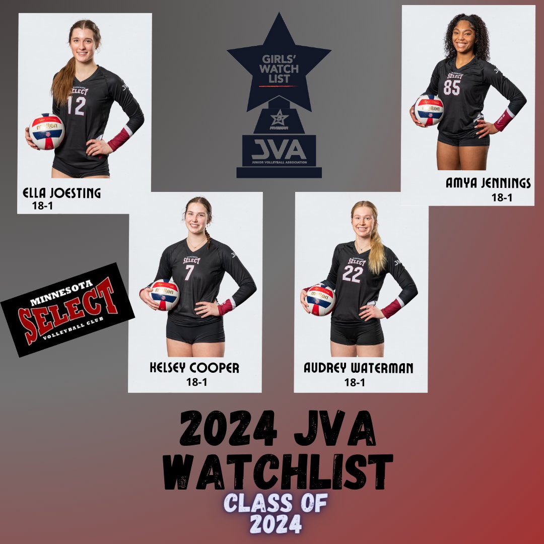 Congratulations to all of our MN Select girls who made the 2024 JVA Watchlist! 

<a href="/jvavolleyball/">JVA</a> #jvawatchlist
