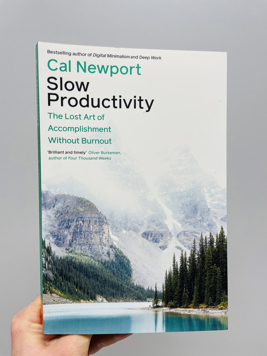 It’s official! Slow Productivity goes straight into the Sunday Times bestseller list this weekend at #10 on the paperback chart. Huge congratulations to Cal Newport, agent @LaurieAbkemeier and the brilliant Penguin teams on both sides of the Atlantic! 🚨 🏔️ 🍾