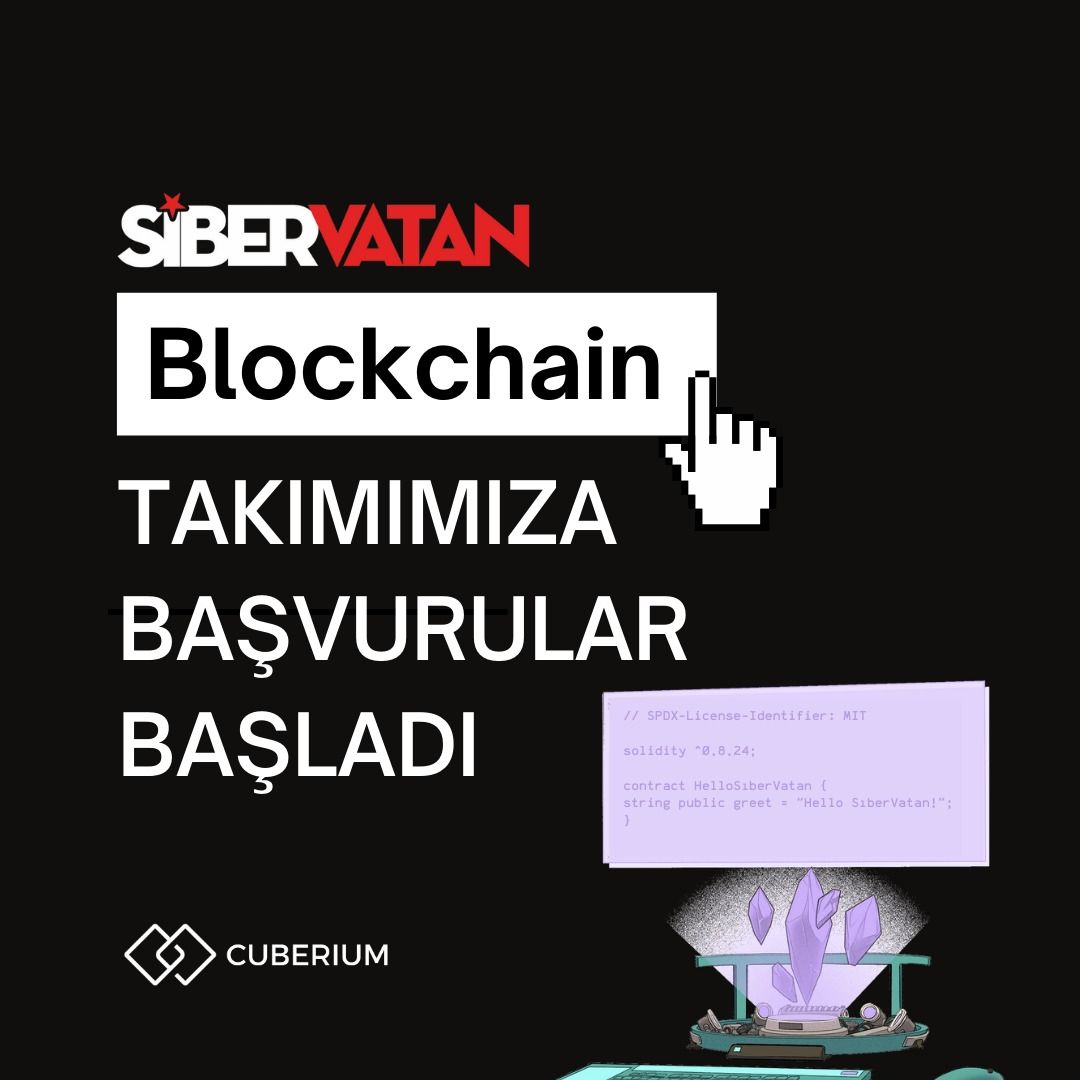 Blockchain Teknolojileri üzerine çalışan Cuberium Blockchain takımımıza katılım başvuruları başladı. 
 
Detaylı Bilgi Ve Başvuru Formuna Aşağıdaki Bağlantıdan Ulaşabilirsiniz :

basvuru.sibervatan.org/zonguldak-2024… 

<a href="/siber_vatan/">SiberVatan</a>