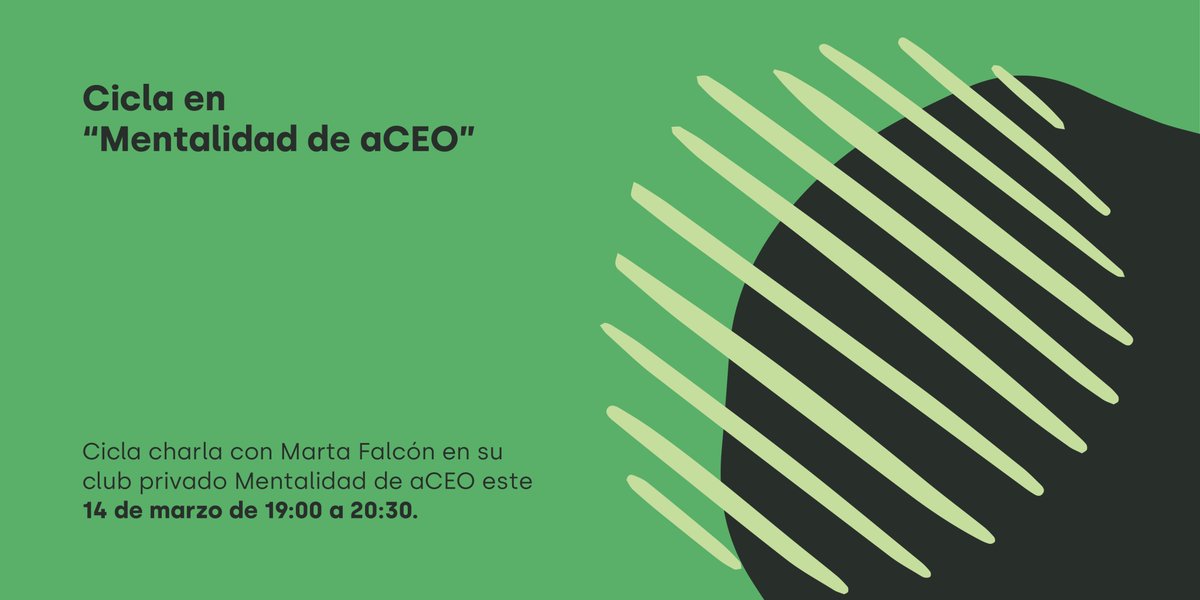 Nos llena de alegría anunciar que vamos a sumarnos a una charla muy especial con Marta Falcón en su club privado Mentalidad de aCEO este 14 de marzo de 19:00 a 20:30