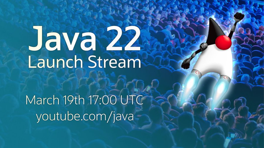 📢The Arrival of #Java22📢 #Java developers...@Java 22 is coming! ☕️ Join us on March 19th for the launch live-stream ☕️ Get a technical deep dive into the release ☕️ Receive community updates ☕️ And, learn about an exciting announcement! Agenda ➡️ social.ora.cl/6016XaJbO