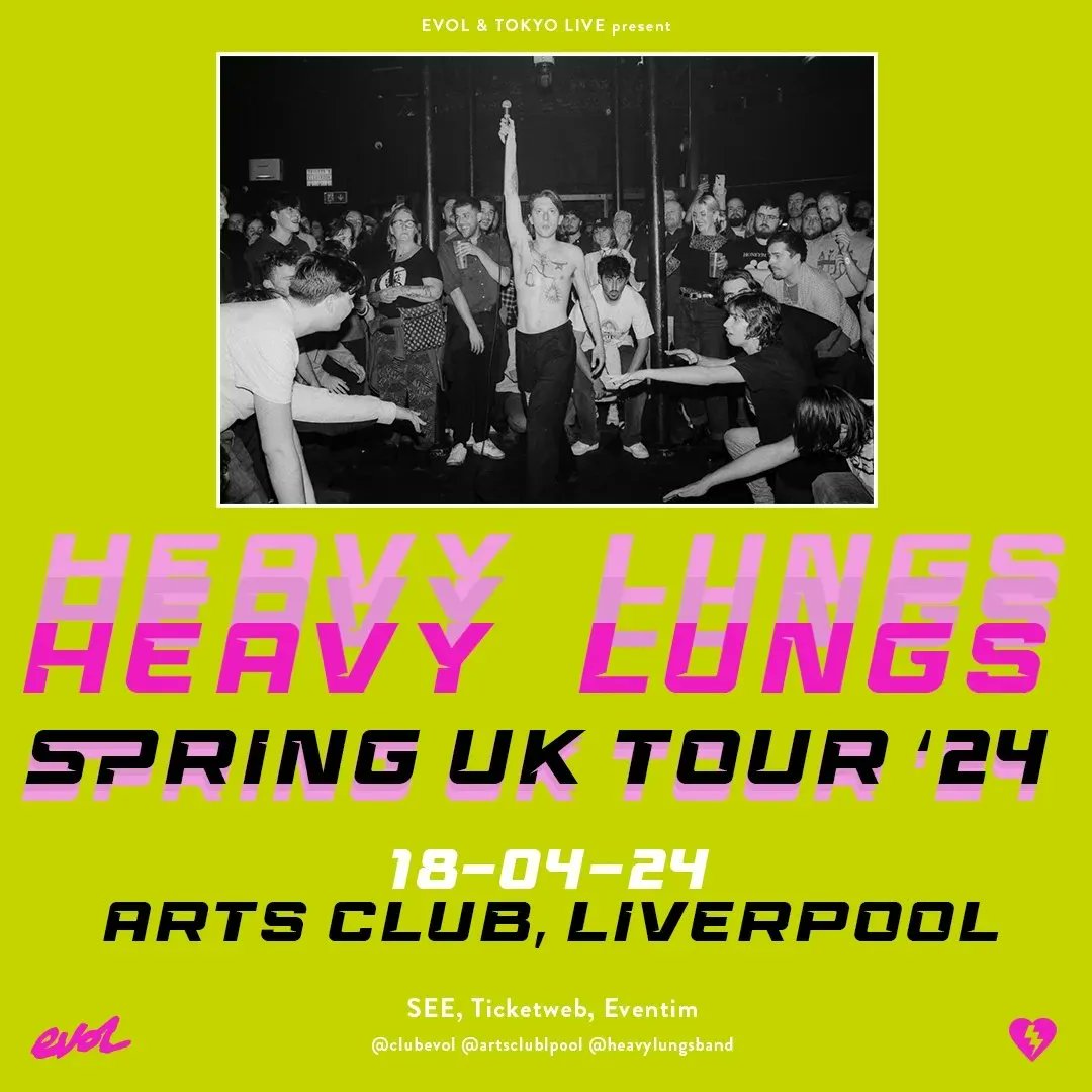 Raucous Bristolian noise punk-rockers @Heavylungsband hit @artsclublpool with the massive sounds of their debut album 'All Gas No Breaks' Thursday April 18th 🔥 Tickets @seetickets: seetickets.com/event/heavy-lu… 📸 GOSH
