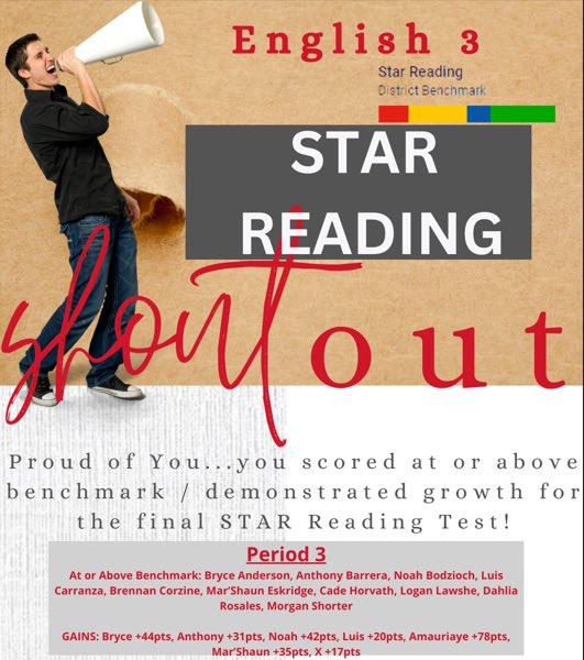 Way to go Period 3! #StarReading