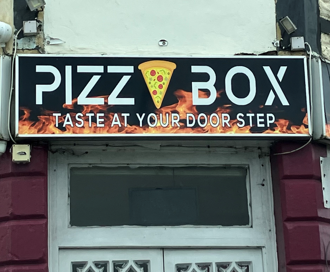 Am I the only person to be annoyed that the pizza slice on this sign on a shop in Whitehall is upside down ?