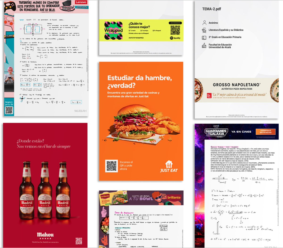 1/ Insertar publicidad en los apuntes de los estudiantes 

y compartir los ingresos con los creadores 

Esa es la mayor innovación de <a href="/Wuolah/">Wuolah</a>.

La mayor plataforma de intercambio de apuntes de habla hispana.