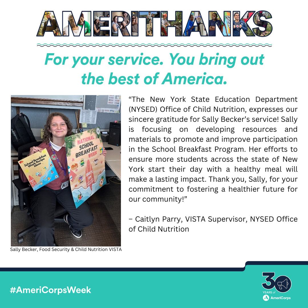 The Commission gives #AmeriThanks to the phenomenal @AmeriCorps VISTA members serving in its New York State COVID-19 Response VISTA Project! #AmeriCorpsWeek