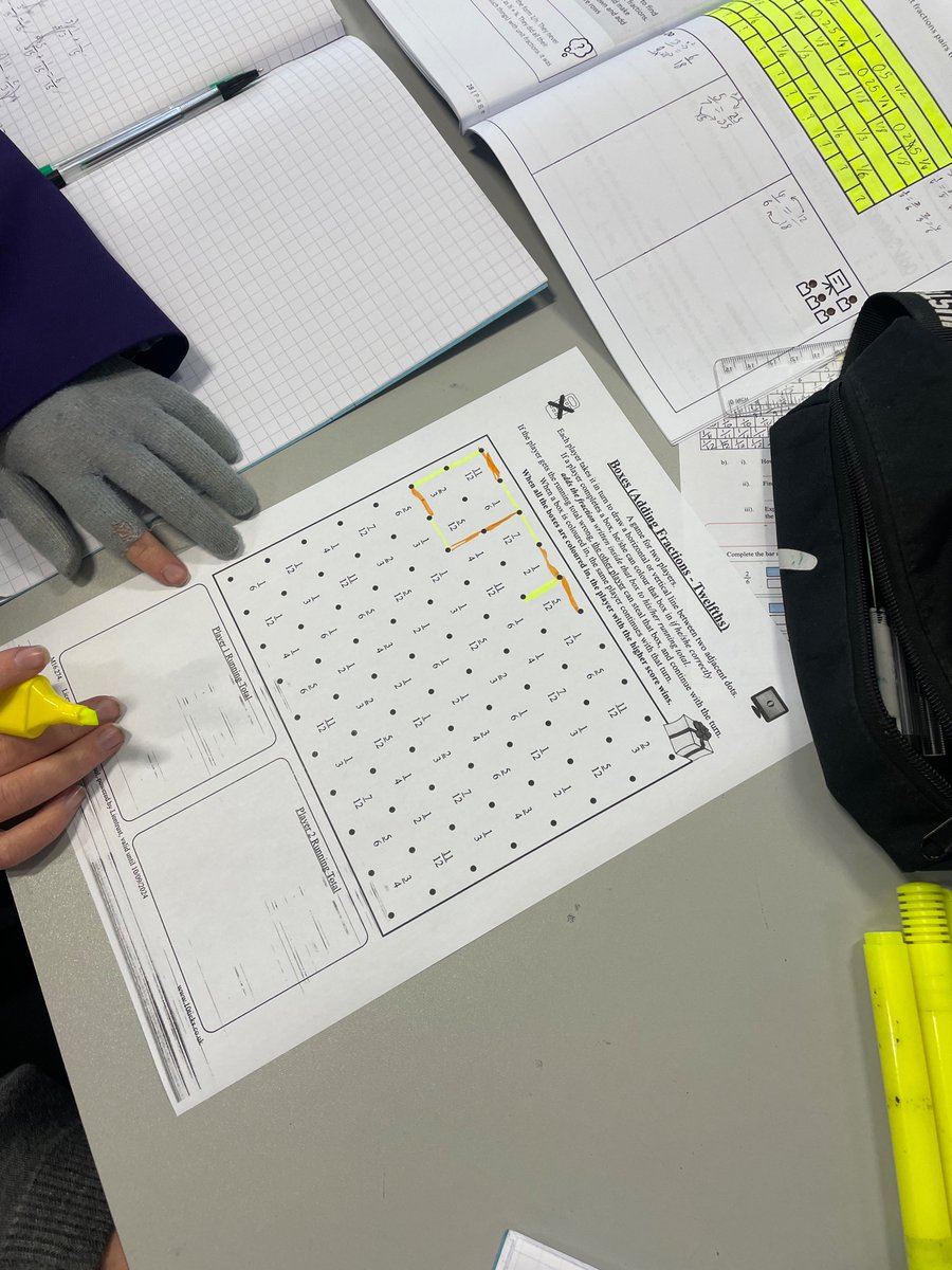 A game of strategy alongside adding fractions bought out the competitive side of Mrs Hodgetts’ year 7 class this afternoon!