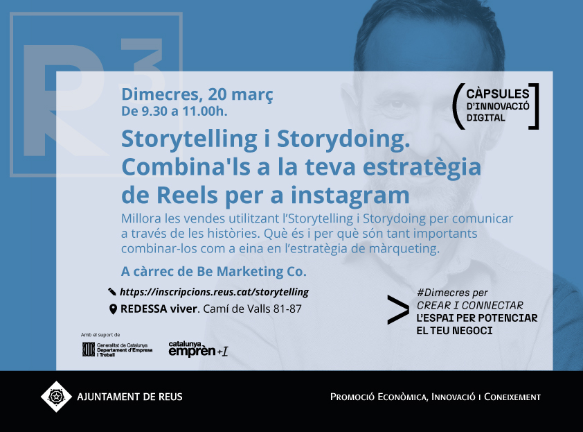 El pròxim dimecres 20 de març estarem impartint una càpsula sobre #Storytelling i #Storydoing a @RedessaReus  Viver.  

Millora les teves vendes utilitzant aquestes dues tècniques per a comunicar a través de les històries.  

Inscriu-te 👉🏻 lnkd.in/dyGVUAVR