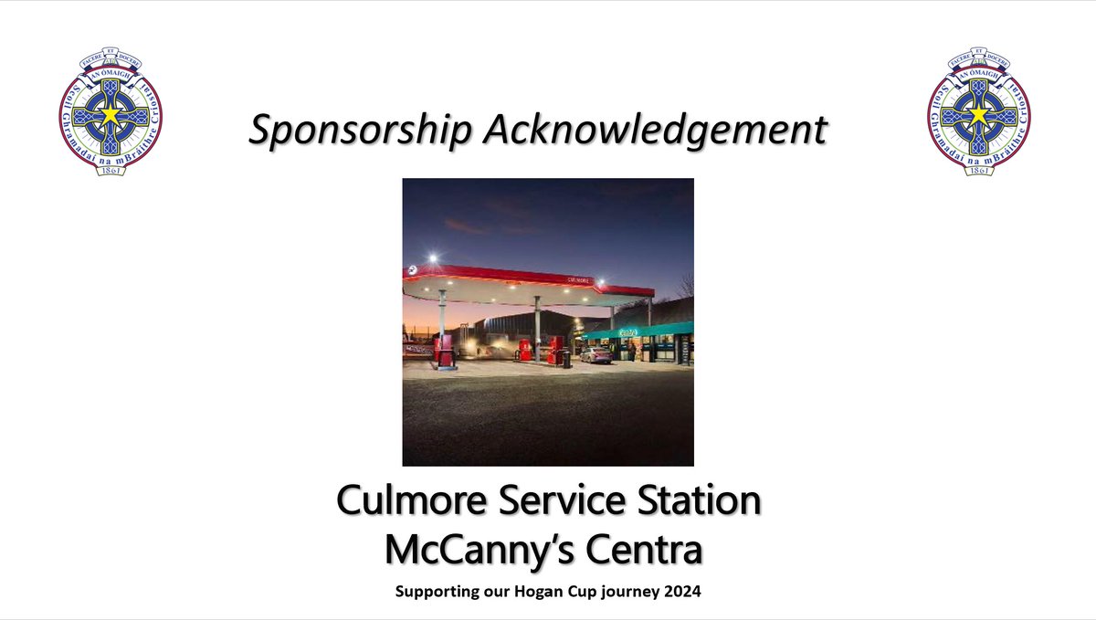 cbsomagh's tweet image. We would like to thank Culmore Service Station - McCanny’s Centra for their generous sponsorship of our MacRory Cup winners, who embark on becoming the first team from Tyrone to win back to back Hogan Cups.
#cbscommunity #chasingglory #hogancup
