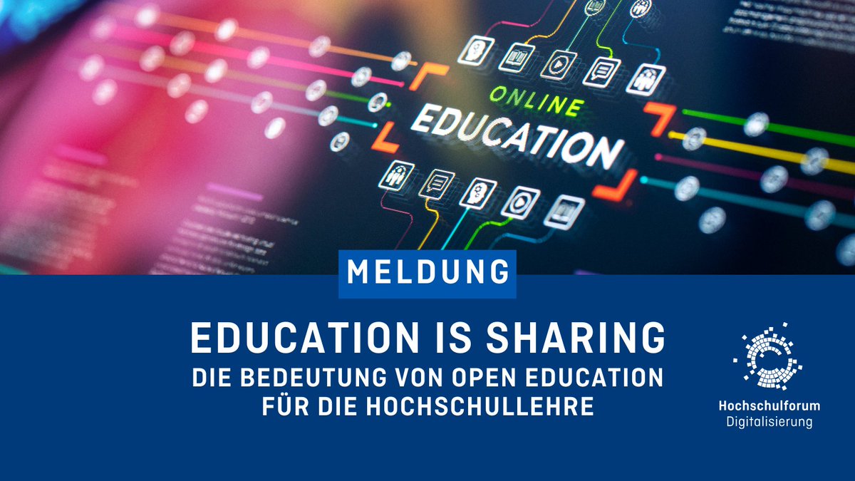 Veranstaltungs-Tipp vom @HFDdigital: 'Education is Sharing – die Bedeutung von Open Education für die Hochschullehre' mit Paulina Rinne (@Uni_MR) und Markus Deimann (ORCA.nrw) 📅 20.03.2024 ⏰ 15 Uhr Alle Infos 👉 hochschulforumdigitalisierung.de/news/education… #OERde 📸 HFD