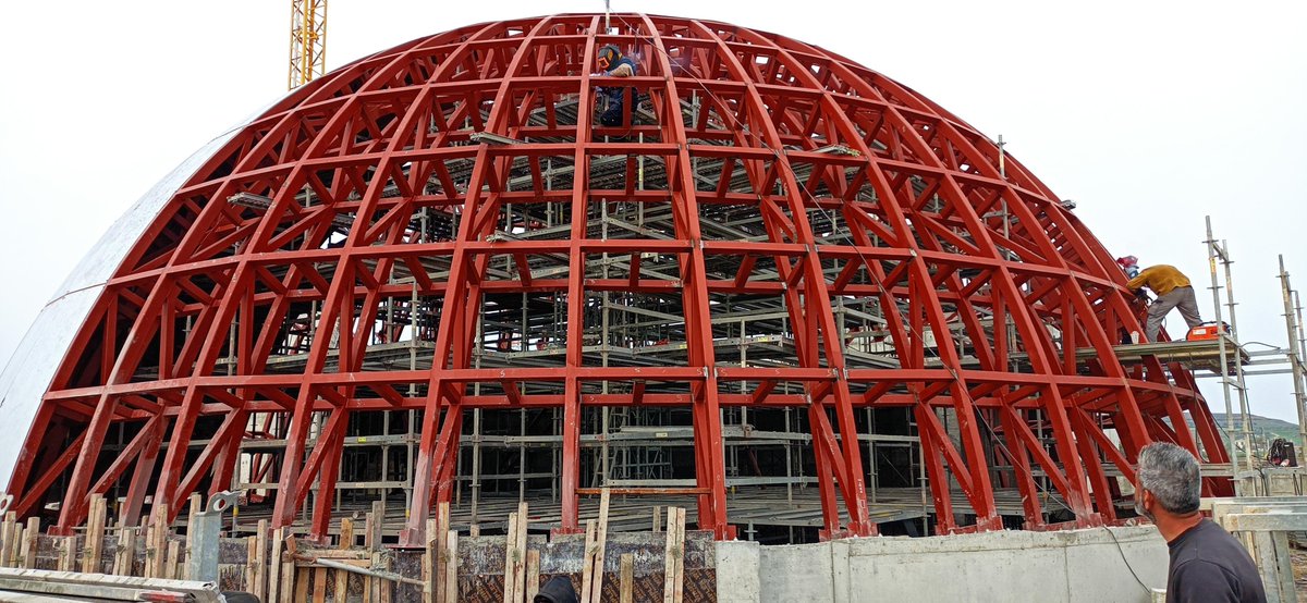 AngleRingCo's tweet image. We're thrilled to have contributed to the #CyprusPlanetarium, now open to the public! #AngleRing's cutting-edge cold #sectionbending technique was used to #export 40 tonnes of RHS back in 2022, creating 99 bars up to 10.8m long. The final result is truly stunning. #Innovation