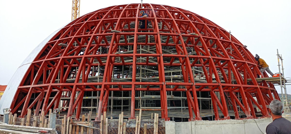 AngleRingCo's tweet image. We're thrilled to have contributed to the #CyprusPlanetarium, now open to the public! #AngleRing's cutting-edge cold #sectionbending technique was used to #export 40 tonnes of RHS back in 2022, creating 99 bars up to 10.8m long. The final result is truly stunning. #Innovation