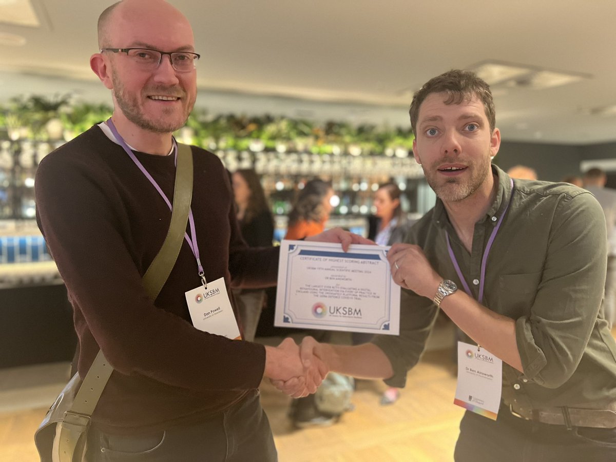 Congratulations on your prize winning abstract <a href="/benainsworth/">Ben Ainsworth</a>