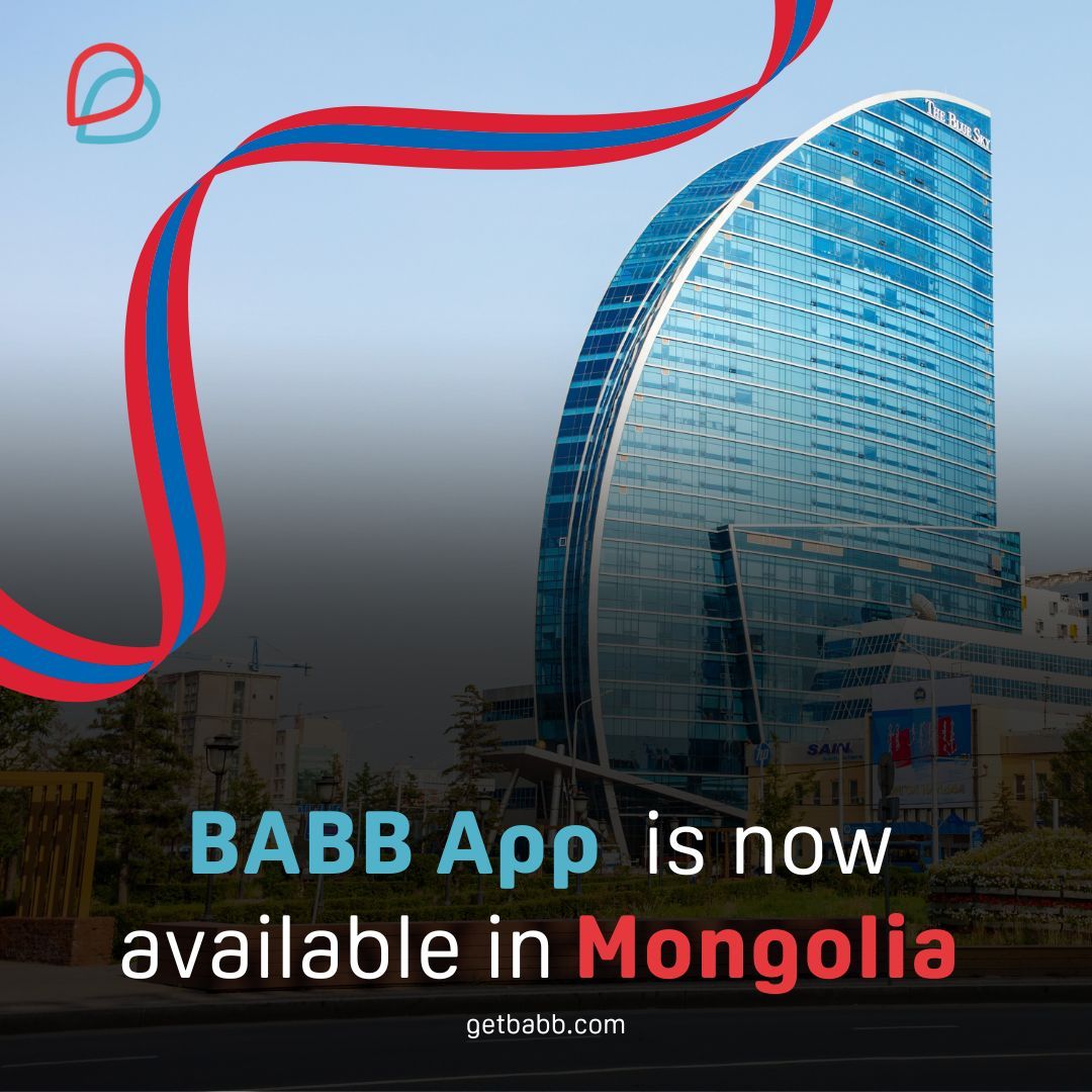 Mongolia, rejoice! 🇲🇳 The wait is over!

The BABB app has arrived in your country, putting financial inclusion in your hands. Whether you're in the city or countryside, we're here to support your financial journey. 

Let's thrive together! 💪