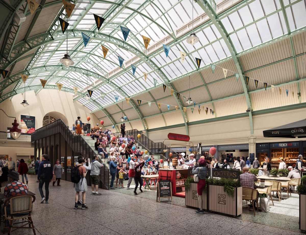 NewcastleCC's tweet photo. A sneak peak at your future Grainger Market👀

Our plans for the market will protect the heritage of one of our most treasured places - and we think it looks alright too! 

The future market will offer a place for cultural activities and grow the market’s audience... https://t.co/VEgTekC29b