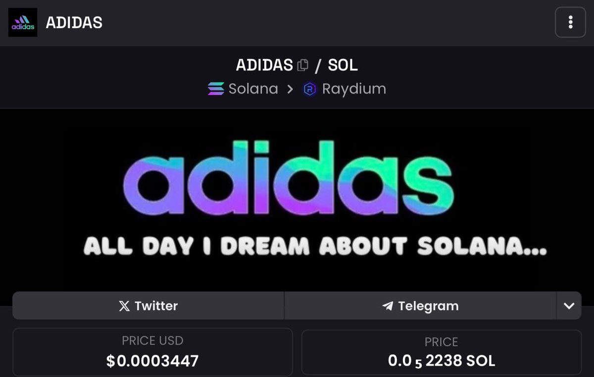 tonyGewrit's tweet photo. Rumours are that $ADIDAS is getting a CEX listing today 👀👀 ….

$CAPO $NICK $PENG $PIP $LICK $FIAT  $RICH $MUMU $TYREL $SOLAMA

https://t.co/pZwtd6NFqY https://t.co/DCgs3Fz0w2
