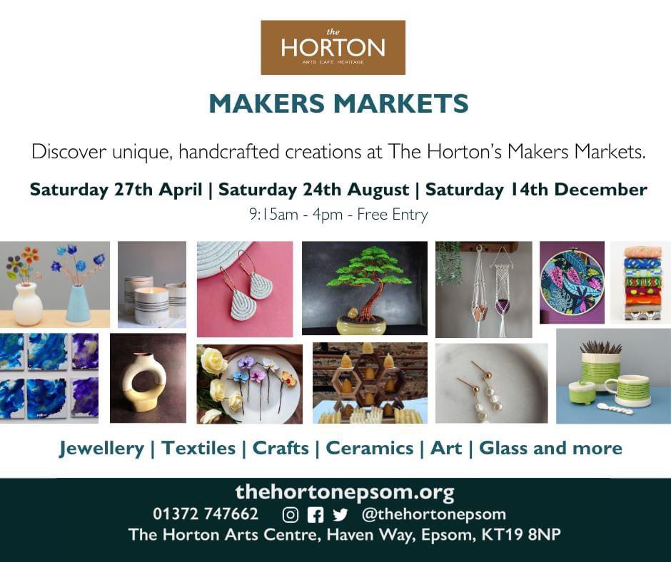 👇Dates for your diary - Our curated arts and craft markets for 2024 🖼Saturday 27th April, 9:15am - 4pm 💍Saturday 24th August, 9:15am - 4pm 🏺Saturday 14th December, 9:15am - 4pm Applications for stall holders are now open. Find out more - thehortonepsom.org/events/april-m…