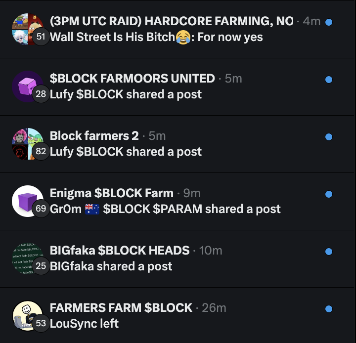 nftjomas_'s tweet photo. GM $BLOCK fam ☕️🟪

Elite farmers need ELITE farming groups 👨‍🌾

If you’re looking to be in more groups:  LIKE, RT and REPLY $BLOCK / @GetBlockGames  

I’ll bless some active farmers today 💜🫡 https://t.co/NI22Yct1hM