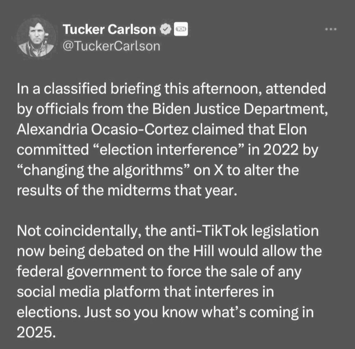 Their next target, Elon Musk and X. You wanna’ bet? Who thinks they will target and come after Elon and X before November? 🙋‍♂️ Tucker calling it👇