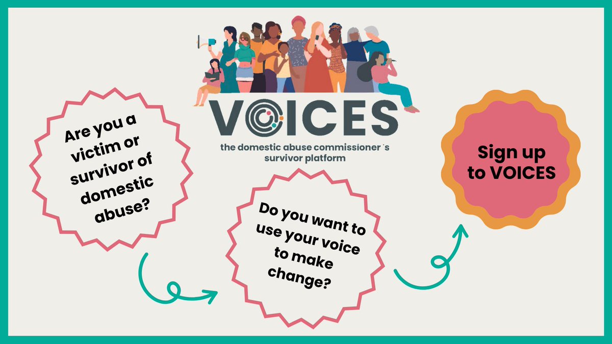 The Domestic Abuse Commissioner has launched ‘VOICES’, a virtual platform for victims and survivors to influence change to improve the lives of others subjected to domestic abuse. For more information and to sign up, please visit: domesticabusecommissioner.uk/voices/