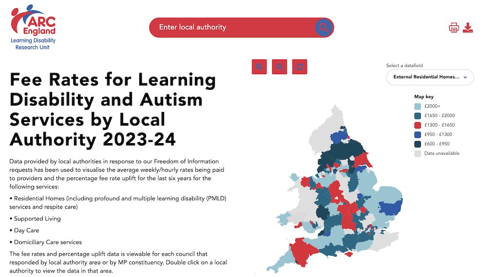 ARCEngland's tweet image. Our new Fee Rate Maps showing 2023-24 data from LAs in England &amp;amp; Wales have been launched.

📣We're calling for a 12% uplift to meet 2023 budget costs including NLW rise.

How much is your LA paying providers for #learningdisability &amp;amp; #autism services?

bit.ly/4crHSbZ