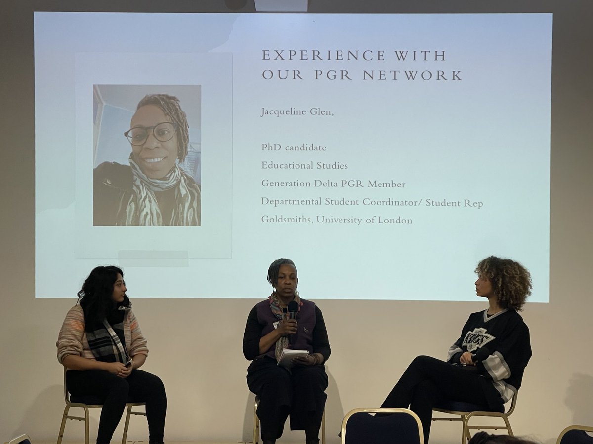 Excellent testimony from Jacqueline Glen as to the wellbeing advantages of the ⁦@GenDelta2022⁩ student network at #Goldsmiths. ⁦@FarzanaShain⁩ ⁦@ShaofengUK⁩ ⁦@donnarus2013⁩