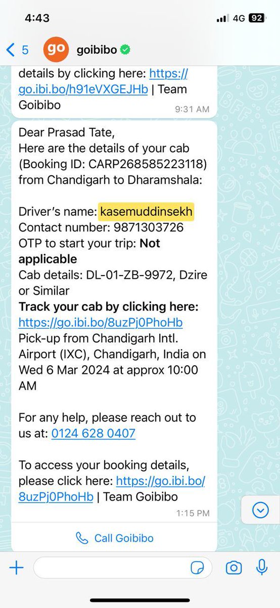 PrasadCTate's tweet photo. @goibibo @GoibiboSupport 
Booking ID-CARP268585223118, 22 Feb,2024 
I never completed this trip. You wasted my time n money. I had to double pay for this trip. Invoice attached. Trip was at 10am, and you sent me the driver details at 1.30pm, expecting me to wait till then. WOW https://t.co/xMhukDfKaE