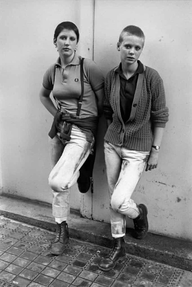 Photograph by Derek Ridgers, Debbie and Caroline, Brighton 1980.