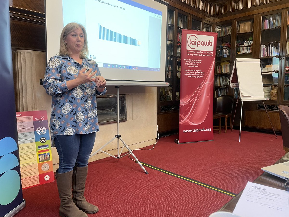 Vic from @poblgroup educating us on their retrofit strategy for Penderi. Their investment creating long term sustainable finance model and savings for their residents