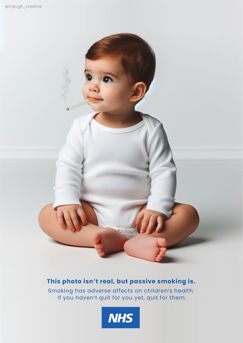 One Minute Brief of the Day: Create posters to encourage people to give up smoking for #NationalNoSmokingDay @NHSuk @OneMinuteBriefs 

If you smoke, they do. 

My emotive ad concept to persuade parent smokers to quit.