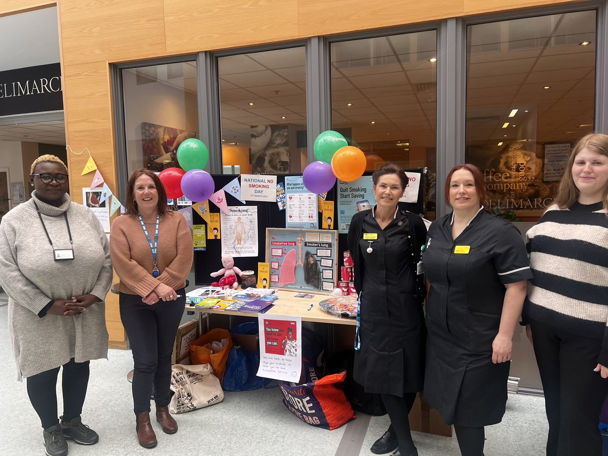 Come and say hello to our friendly smoke free practitioners @NwangliaftMat #NoSmokingDay2024 in the atrium at Peterborough City Hospital @Melissaclaire92 @Lorini1974