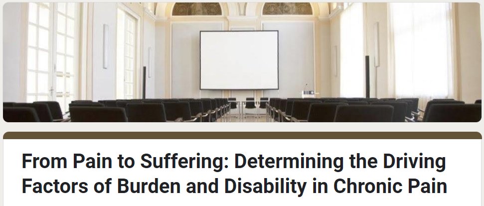 Register now to attend the conference 'From Pain to Suffering: Determining the Driving Factors of Burden and Disability in Chronic Pain', co-funded by Stiftung Charité! It will take place 2–4 May 2024 at the Berlin School of Mind and Brain @HumboldtUni. 1/