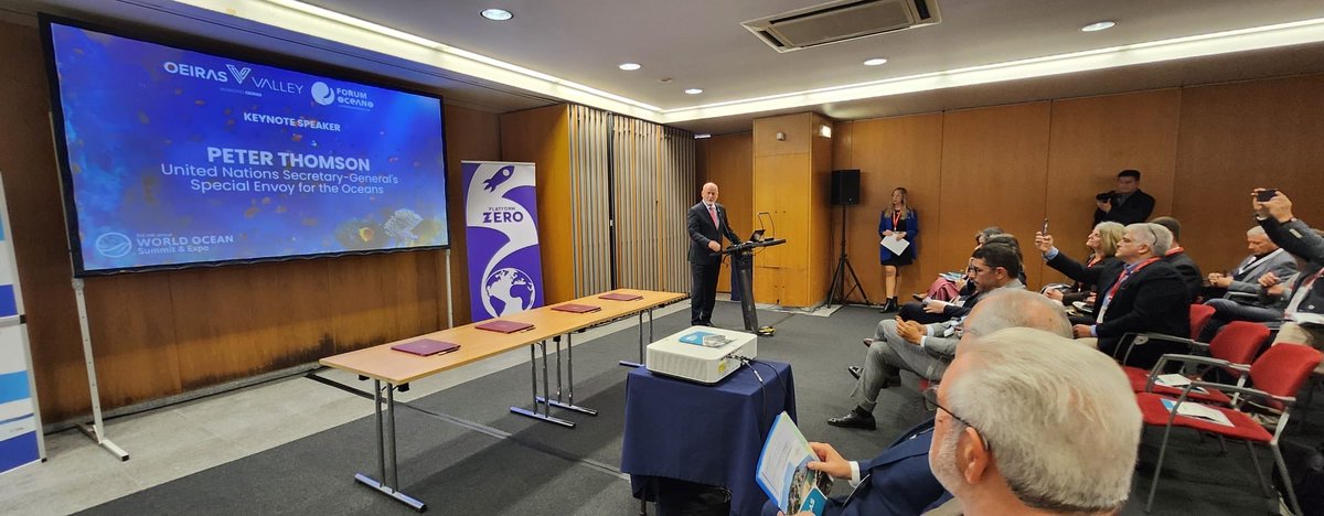 ThomsonFiji's tweet photo. Honoured to address Portugal’s Secretary of State for Sea, Jose Maria Costa, &amp; Mayor of Oeiras, Isaltino Morais, at Oeiras Blue Tech Valley event, in partnership with Forum Oceano, Portugal’s Blue Economy Cluster. One of Europe’s leading blue tech cities, Oeiras is an SDG14 champ https://t.co/vMX7hcKHpT