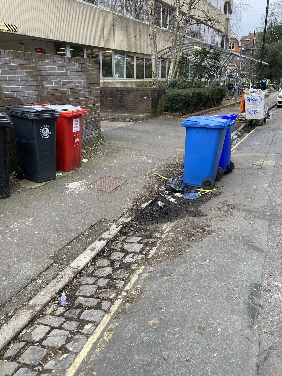 lainiew's tweet photo. @BristolLive @bristol247 Hi! Check out what @tacobelluk think is acceptable to leave on our street in Bristol (BS8) every day even though we’ve asked them to clear up and store their bins correctly. They’ve even been fined by @BristolCouncil but they don’t care. https://t.co/dNFOYirIsS