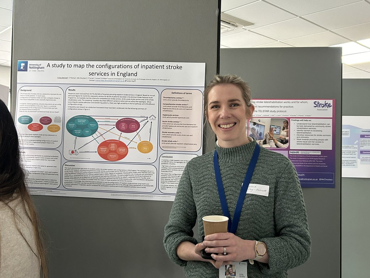 Look at all these brilliant posters from our #strokerehabresearch team and we day at the @EastMidsISDN rehab conference. Feeling very proud to be part of this fabulous team @lal_russell @frankierileyPT @NikiChouliara @RebeccaJFisher_ @UoNRehab_Ageing @MedicineUoN