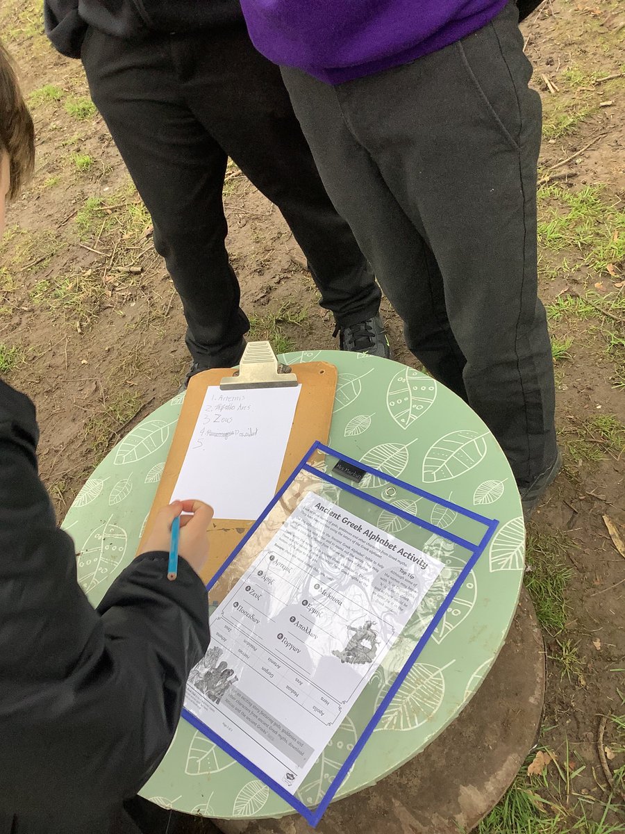 CranfordParkCE's tweet photo. #Year6 had fun decoding an ancient Greek text in #ForestSchool!
#outdoorlearning #makinghistoryfun https://t.co/PC24ya6Lpd
