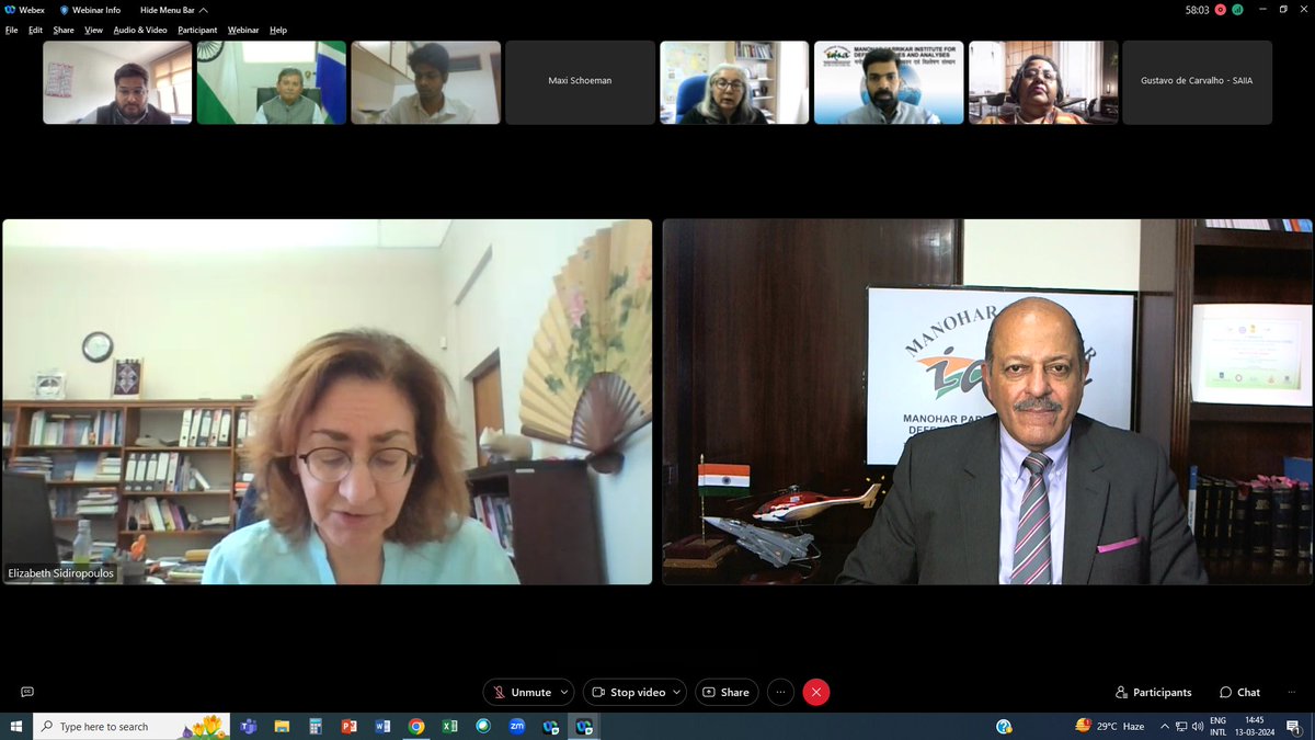 DG @IDSAIndia Amb @SujanChinoy delivered the welcome address along with Chief Executive @SAIIA_info Ms @Siderop at the MP-IDSA & SAIIA Virtual Bilateral Dialogue.