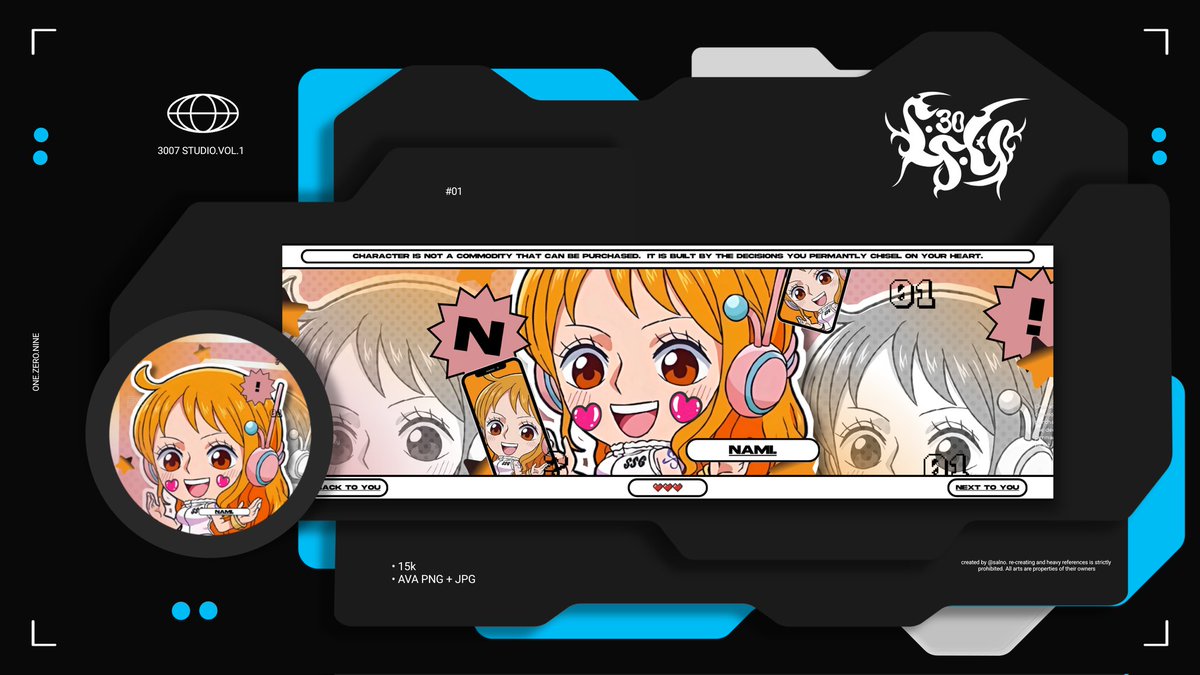 HELP REPOST DONG. 

Layout ready stock Nami One Piece, berminat bisa langsung DM ya! Harga ada di ALT, makasih banyak. 

#zonauang