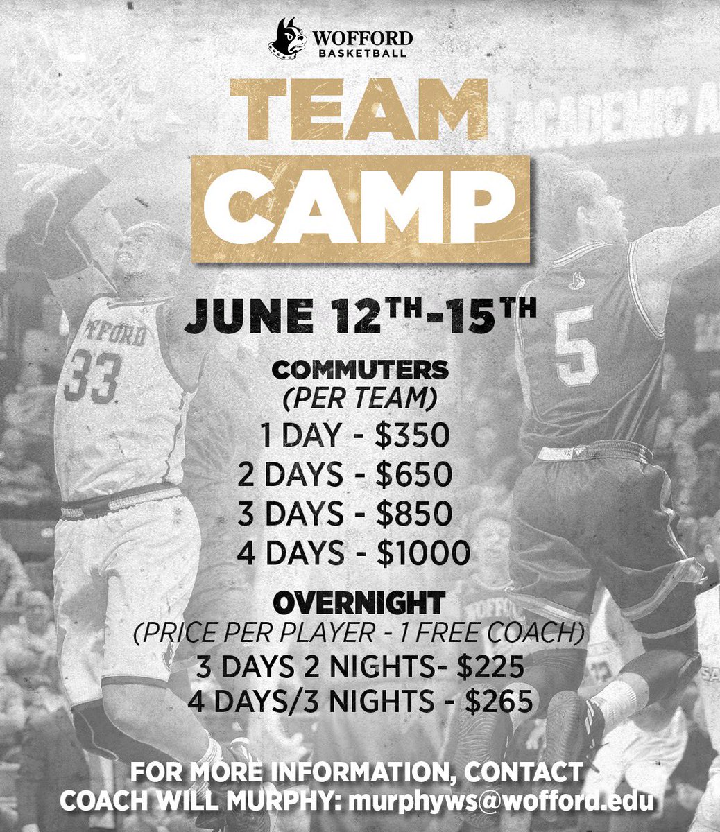 Register for Team Camp TODAY! June 12-15 Great competition. High level facilities. Big time camp.