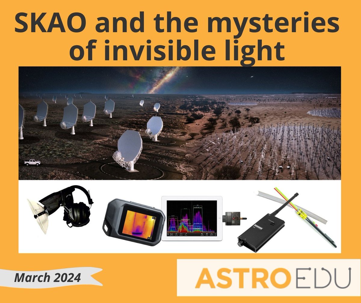 IAU_org's tweet photo. For the month of March, the IAU Office of Astronomy for Education proposes to bring the SKAO telescopes into your classroom! 

You can find this #AstroEDU “SKAO and the mysteries of invisible light” activity here:
https://t.co/OqLhNJikBD https://t.co/EcykeVWy0e