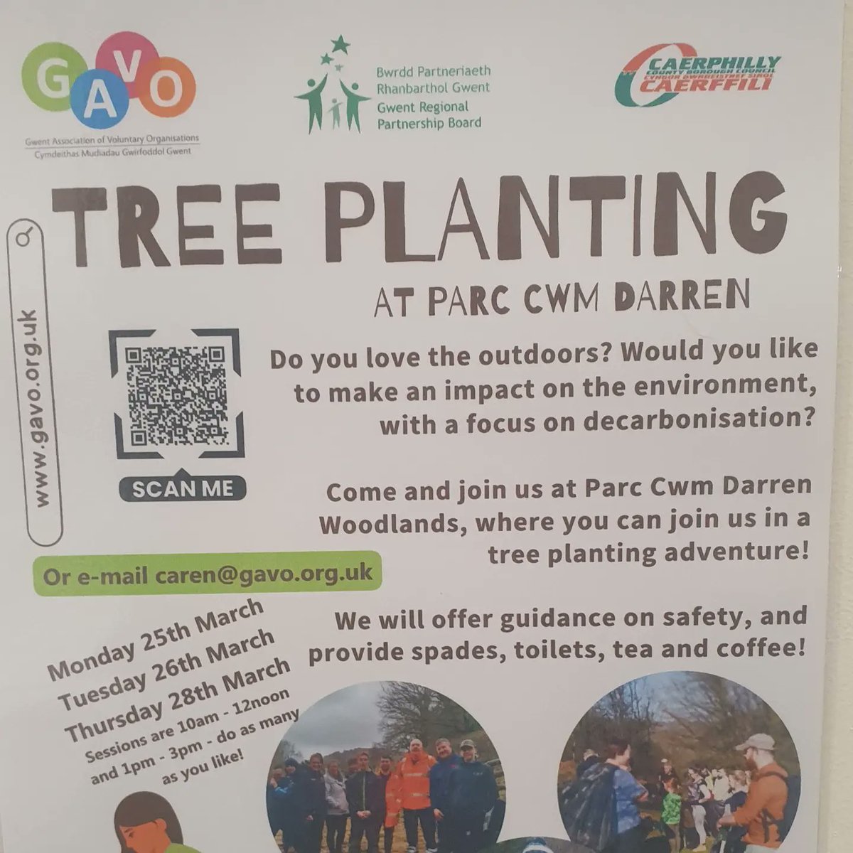 Do you have a few hours to spare this March and enjoy being outside? Volunteers needed for planting trees across the Caerphilly Borough. #fourteenlocks #mbact #volunteers #gavo #trees #environment