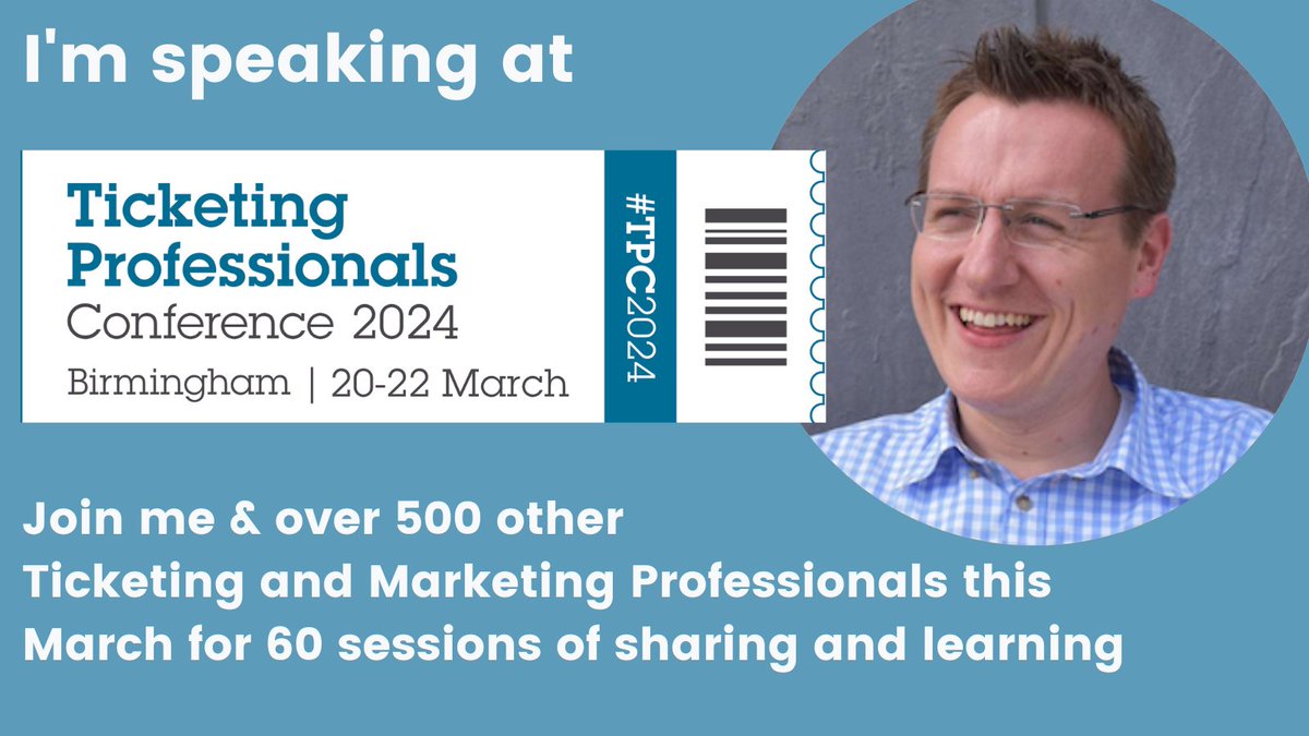 We're looking forward to @ticketingprofs in Birmingham next week. 🗣️Anne Torreggiani, Patrick Towell and Stephen Miller are all speaking in sessions on Thursday afternoon. Find their sessions and the full schedule here >> lnkd.in/gzzX5RE