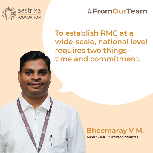 Aastrika_fndn's tweet photo. A statement of vital importance and relevance! Mr Bheemaray V M, drawing from over twelve years of experience in public health, understands that implementing Respectful Maternity Care (RMC) into a system isn't just about a quick fix – https://t.co/KF1UzP5ZGY