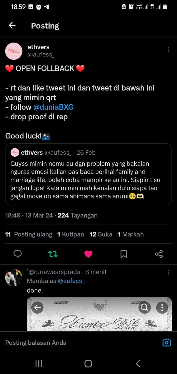bibublue's tweet photo. @aufess_ @duniaBXG sudaaaaa, wish me luck😍😍 https://t.co/MVI9MdCv5i