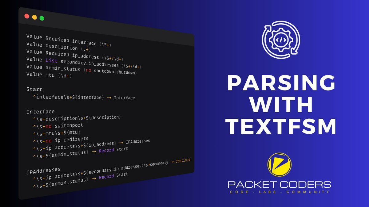 📢 Landing this month is our March Tech Session: Parsing with TextFSM, presented by Gary Woodward. This is a members-only session. Learn more about joining over at: buff.ly/3uX8MUG #networkautomation