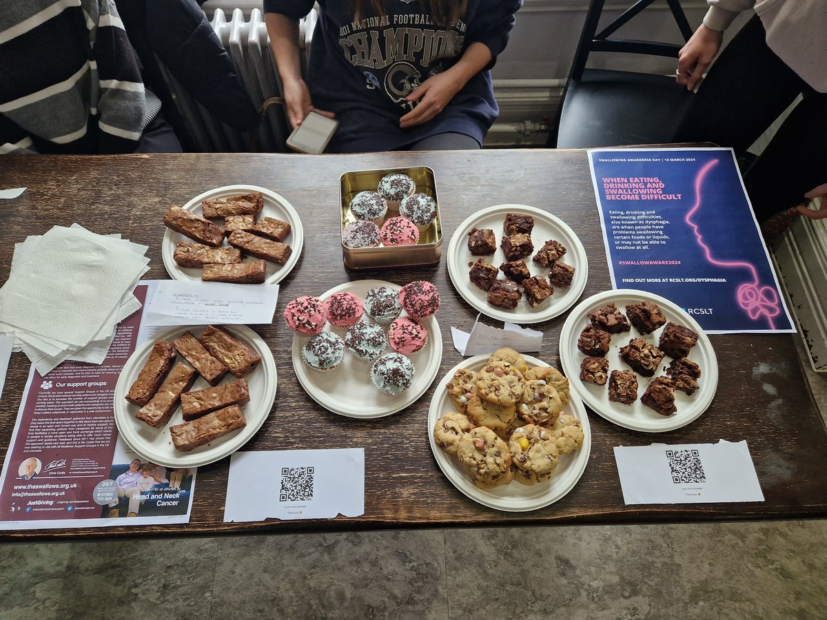 HSU_SaLT's tweet photo. For National Swallowing Awareness Day, we held a cake sale @AECCUniversityC! The golden brownies were definitely a huge hit! 🤩 

Thanks to everyone who made something yummy for the sale to help spread awareness ☺️🙌 All proceeds will go to  @swallowsgroup ☺️

#SwallowAware2024 https://t.co/ONw2do0MR6