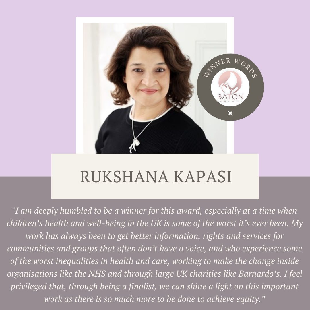 Here are a few words from Rukshana Kapasi, our winner of The Third Sector Award 🏆 Thank you everyone for joining us at The Baton Awards and helping us shine a light on outstanding women from diverse racial groups who are making a difference in the world! #TheBatonAwards #2023