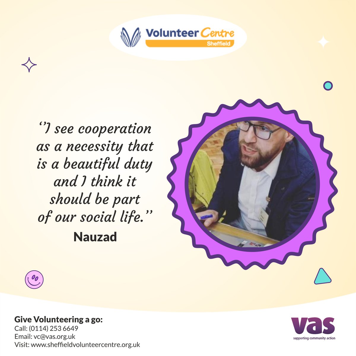 Nauzad tells us about his experience volunteering with @savte2 here: bit.ly/3uXqWch Want to give volunteering a go? Check out 200+ opportunities in #Sheffield: sheffieldvolunteercentre.org.uk or call us on (0114) 253 6649 (Mon-Weds) 🙂 #VolunteerSheffield #GiveBack