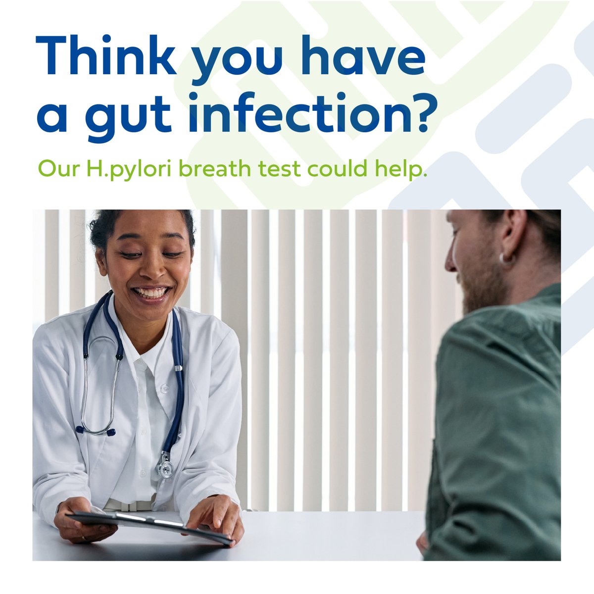 Our H.pylori breath test is used to detect the presence of a species of gut bacteria called Helicobacter pylori 🦠

Some symptoms of the bacteria include abdominal pain, nausea, bloating or unintentional weight loss. Find out more now: bit.ly/3jxbydZ